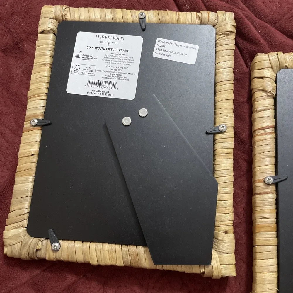 Lot Of 2 Threshold 5x7 Woven Picture Frame Natural Home Décor New Rustic Beach